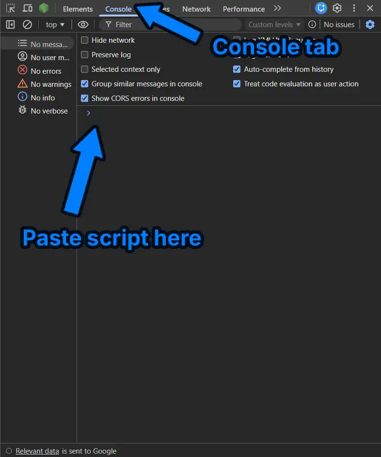 DevTools Console